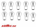 10 Stck <br> Kugellampe <br> TopLamp <br> 12 Volt <br> 21/5 Watt <br> Sockel BAY15D <br> mit E- Zulassung